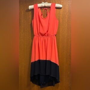 Sweet Storm Coral and Black High Low Dress